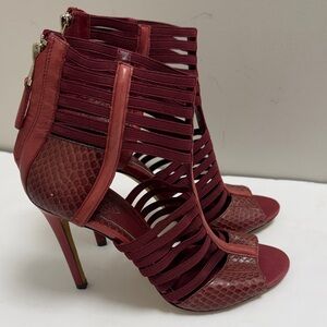 Brian Atwood Burgundy Strappy Heels
